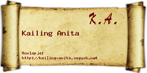 Kailing Anita névjegykártya