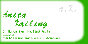 anita kailing business card